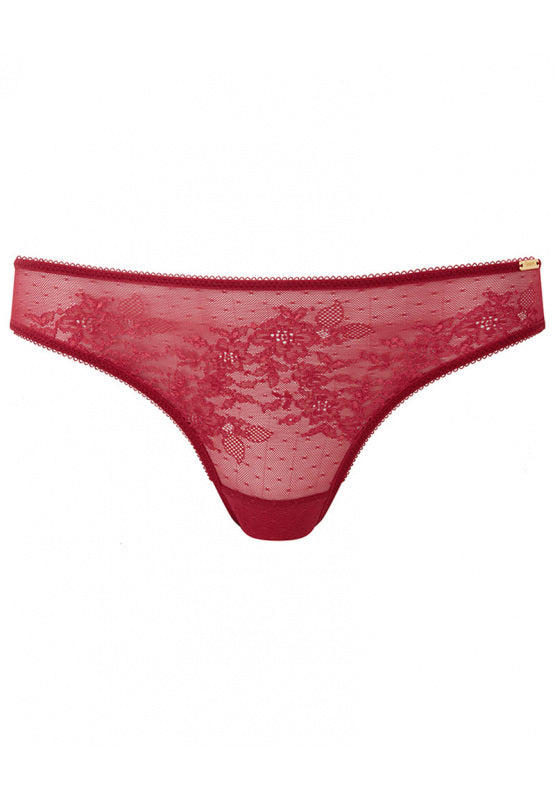 Gossard Glossies Lace 13003 Bordeaux Red Brief Small