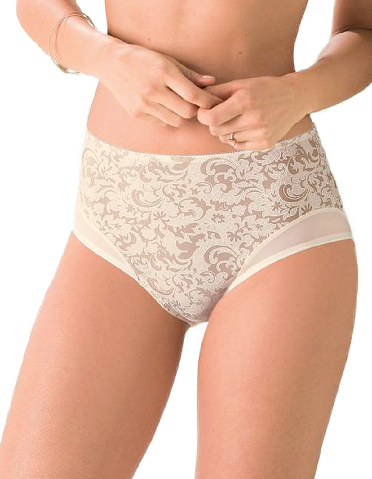 Anita Comfort 1561-709 Ancona Ivory Off White Floral Highwaist Brief 46