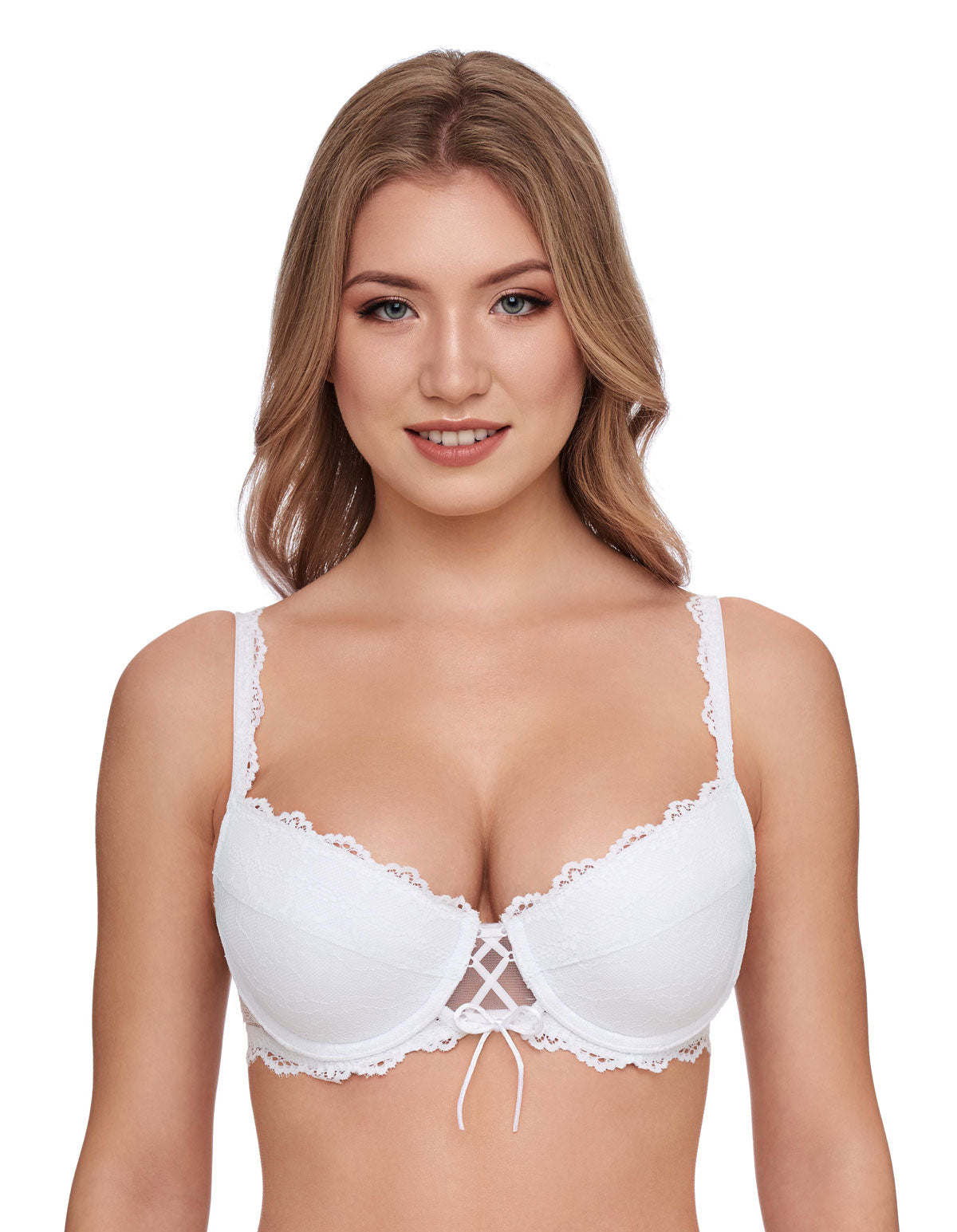 Susa 7667-3 Wiesn Zauber White Floral Lace Padded Underwired Push Up Bra