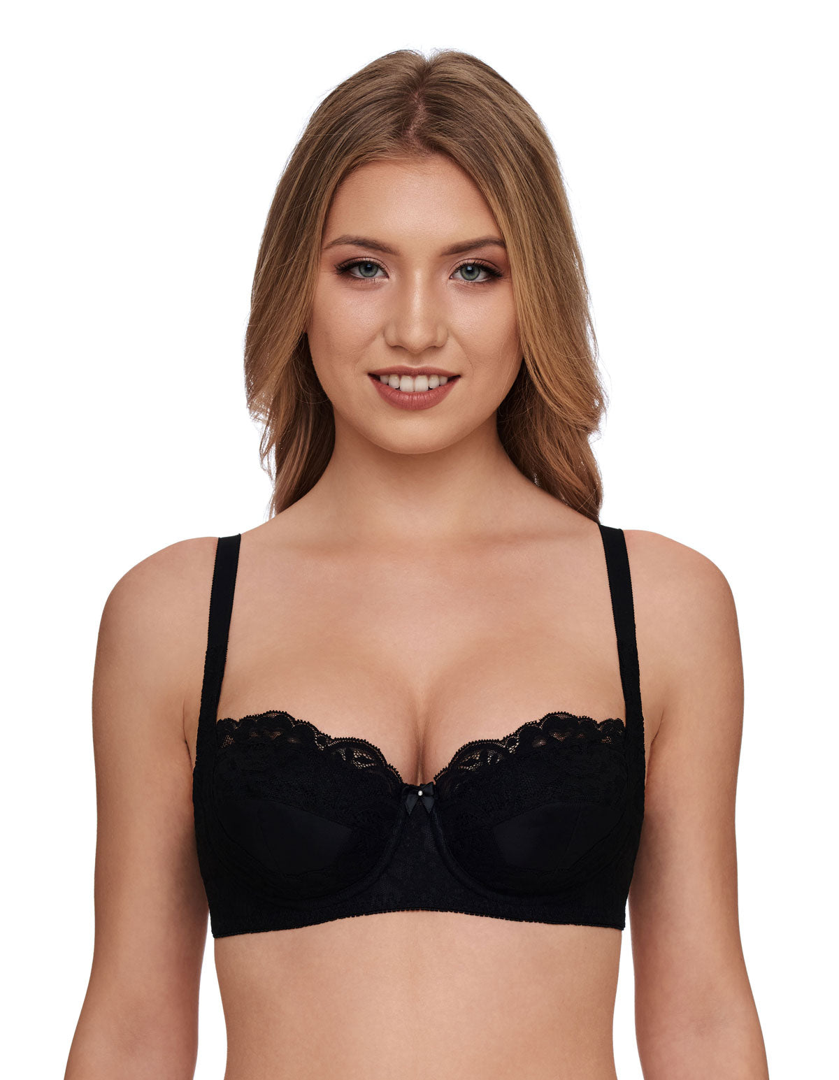 Susa 8864-4 Wiesn Zauber Black Floral Padded Underwired Balcony Bra