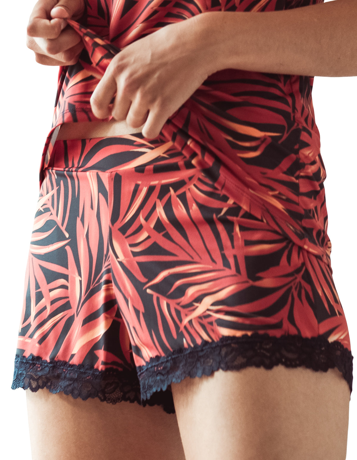 Guy de France Black & Red Print Pyjama Short