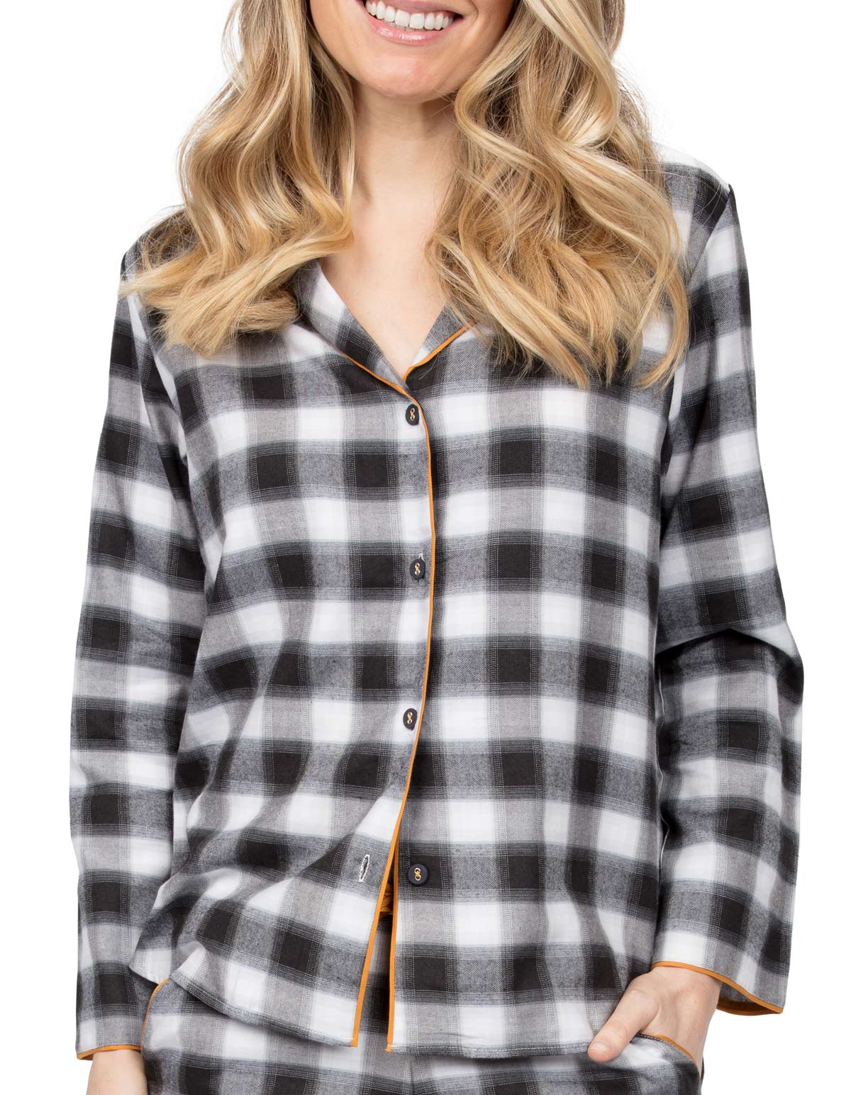 Cyberjammies Annie 4993 Charcoal Check Pyjama Top 22