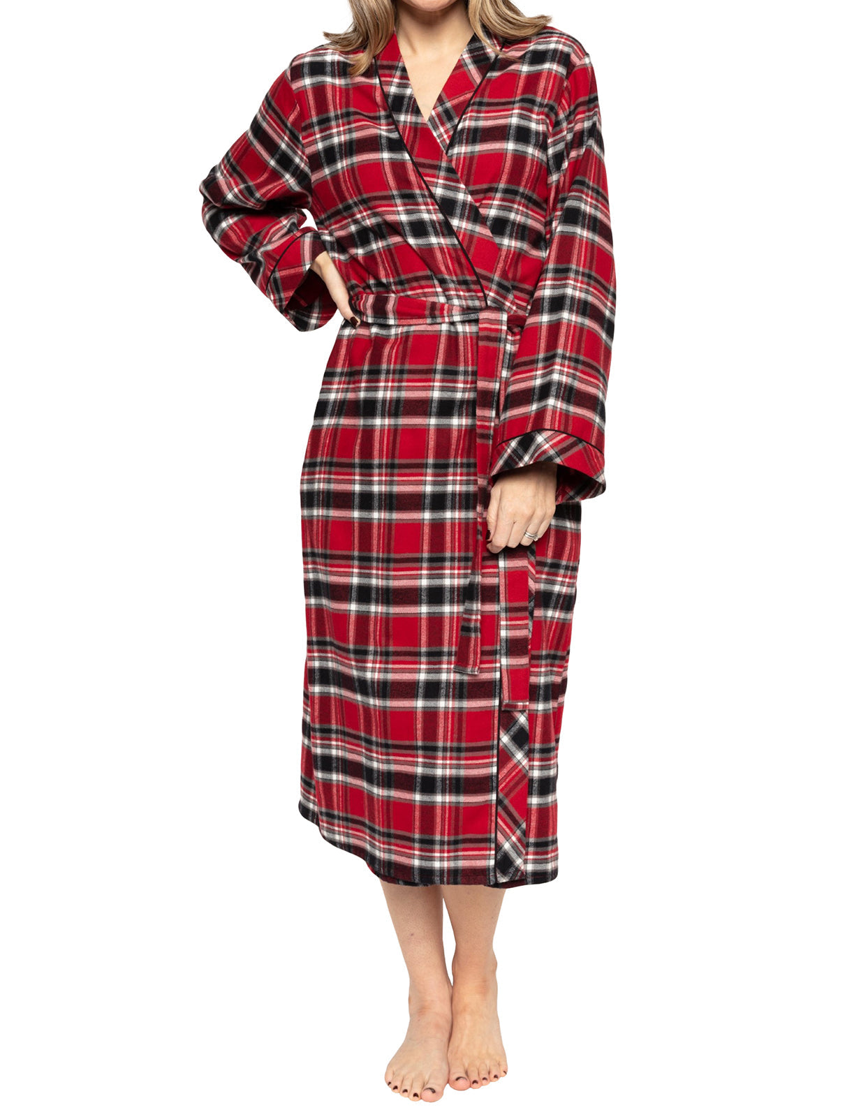 Cyberjammies Windsor 9446 Red Check Cotton Wrap Front