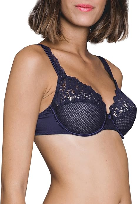 Maison Lejaby 13833-444 Gaby Midnight Blue Lace Underwired Full Cup Bra 90B