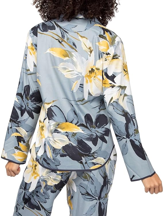 Cyberjammies Rachel 4872 Charcoal Grey Floral Cotton Pyjama Top 12