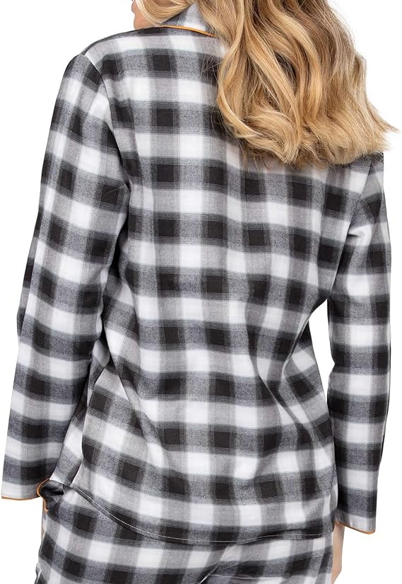 Cyberjammies Annie 4993 Charcoal Check Pyjama Top 22