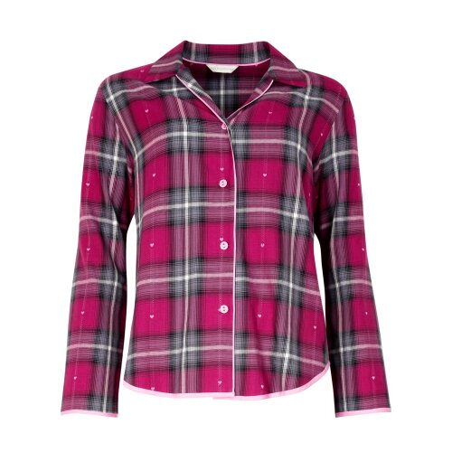 Cyberjammies Natasha 4944 Pink Check Cotton Pyjama Top 12