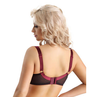 Nessa Cher Purple and Black Non-Padded Underwired Full Cup Bra