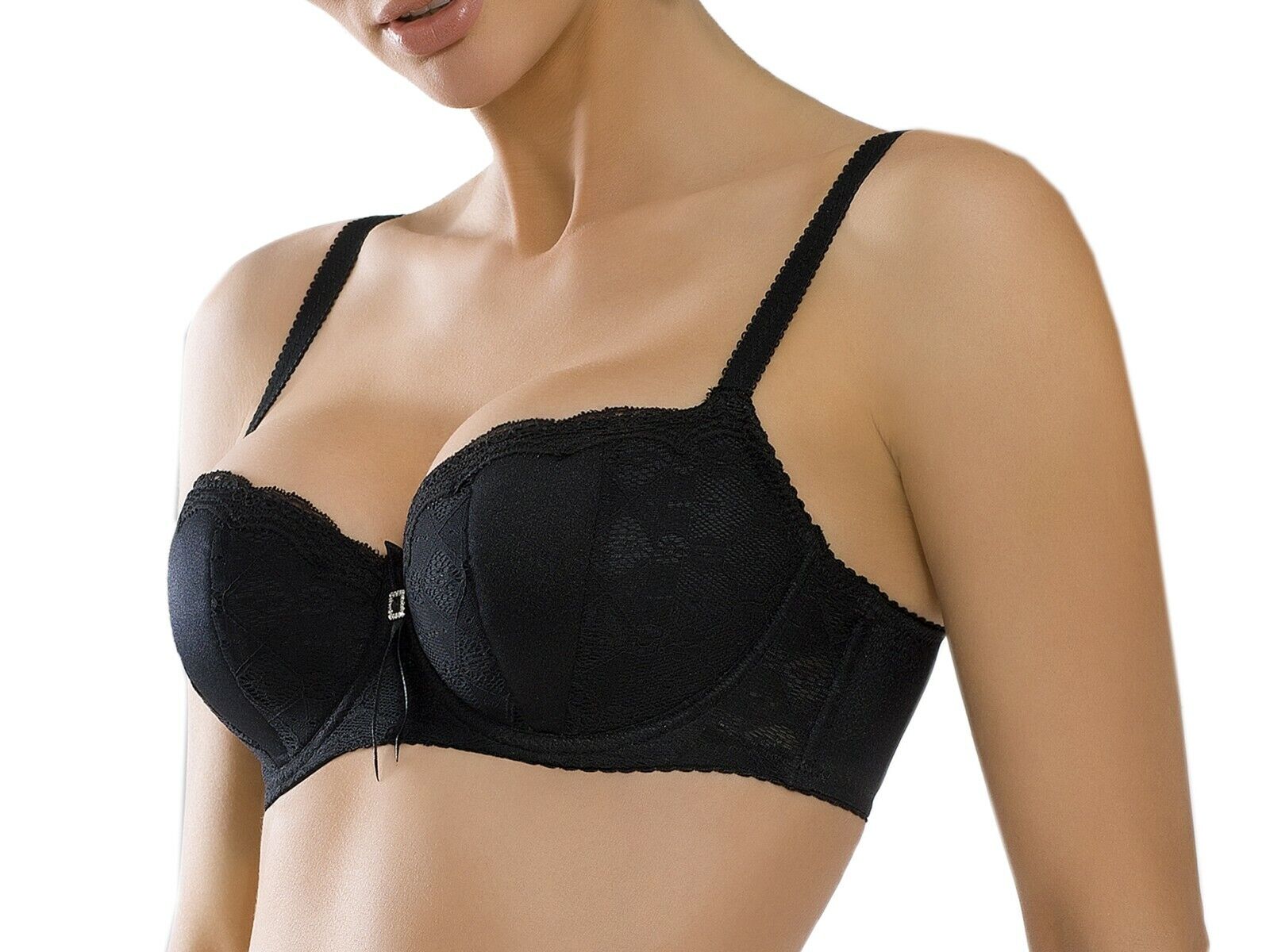 Vena Black Balconette Bra